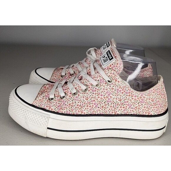 Chuck Taylor Platform All Star Lift Ox Egret/Multi/Black 568378C VINTAGE FLORAL - Picture 3 of 11